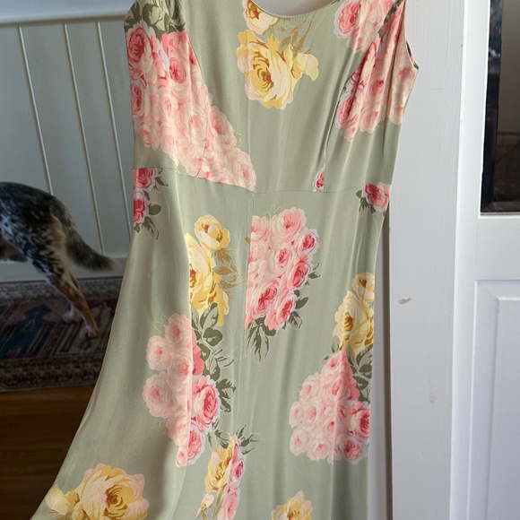 Vintage 19990's Betsey Johnson Pink/Green Floral Sleeveless Wide leg Jumpsuit